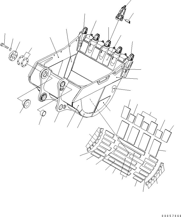 Excavators Komatsu / PC1250-8R S/N 35001-35200 (EGR-LESS)(pc12504c) / BUCKET 5.2M3 ? 2050MM (HORIZONTAL PIN TYPE)(#35001-)(390600 : T1510-01A9)