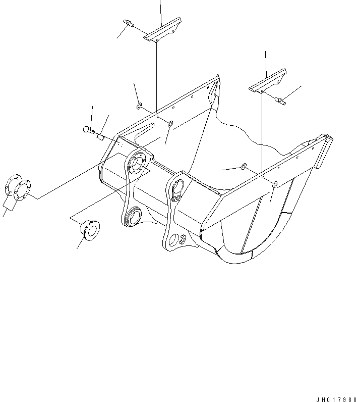 Excavators Komatsu / PC1250-8R S/N 35001-35200 (EGR-LESS)(pc12504c) / ME BUCKET 5.2M3 ? 2050MM WIDTH (XS115 TOOTH ? WITH SIDE SHROUD) (2/2)(#35001-)(390700 : T1510-02B6)