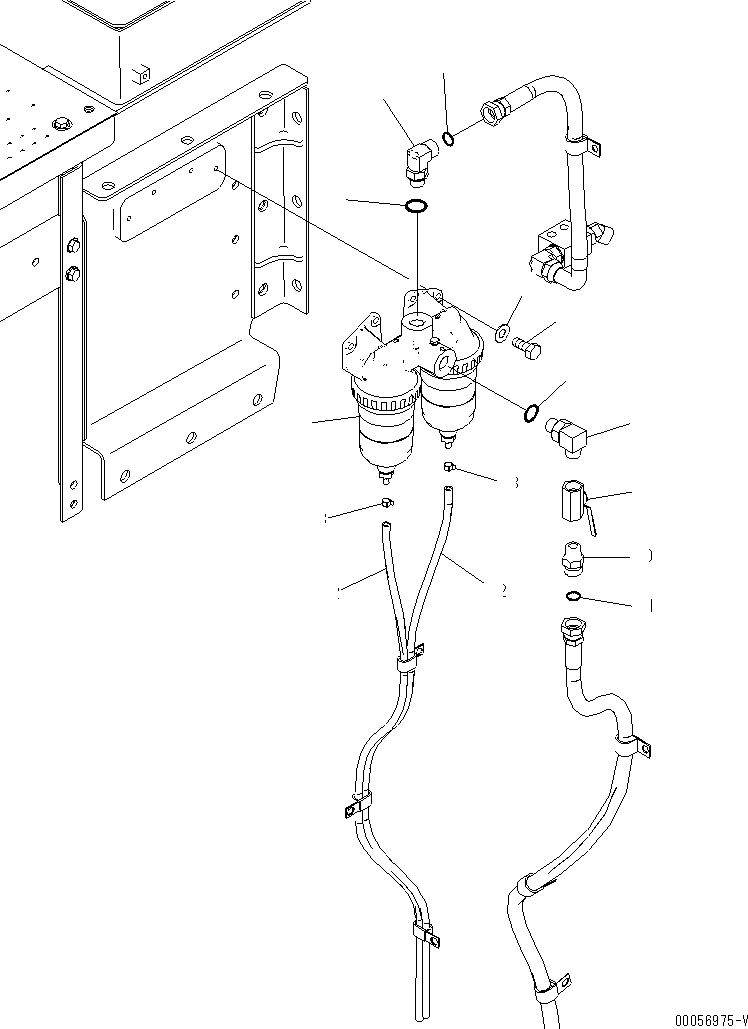 Excavators Komatsu / PC1250SP-8R S/N 35001-35200 (W/O EGR, +55C DEGREE)(pc12507c) / FUEL LINE (WATER SEPARATOR)(#35001-)(090070 : D0200-04A0)