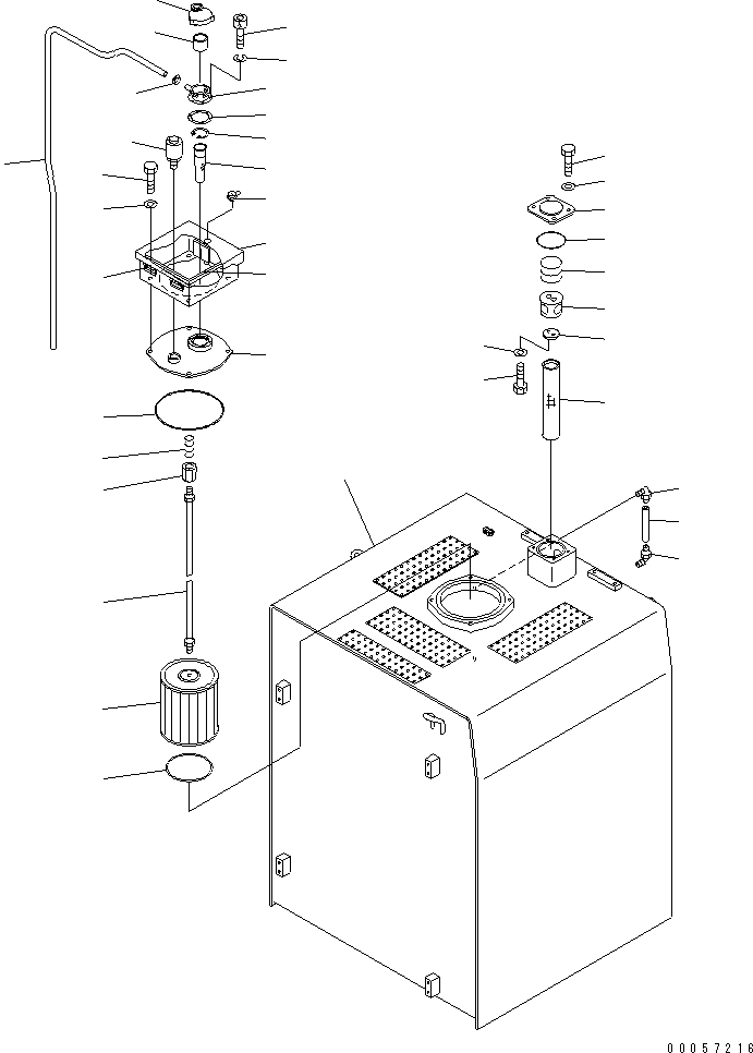 Excavators Komatsu / PC1250SP-8R S/N 35001-35200 (W/O EGR, +55C DEGREE)(pc12507c) / HYDRAULIC TANK (SANDY AND DUSTY TERRAIN SPEC.)(#35001-)(180020 : H0110-01A4)
