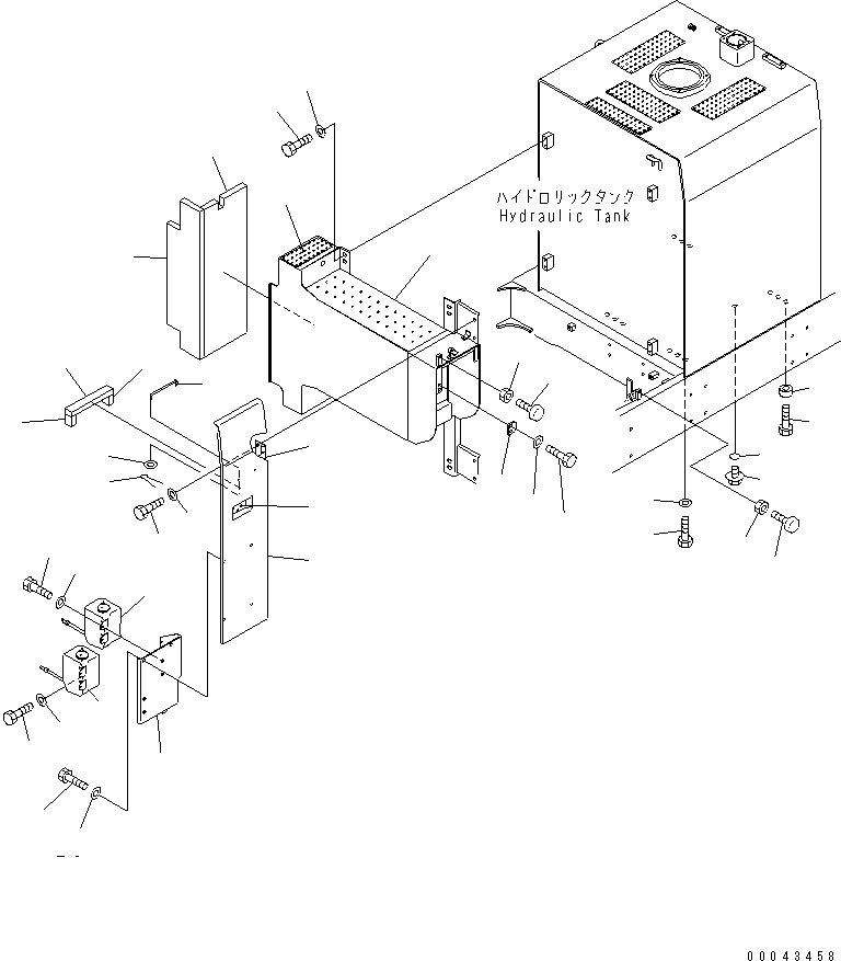 Excavators Komatsu / PC1250SP-8R S/N 35001-35200 (W/O EGR, +55C DEGREE)(pc12507c) / HYDRAULIC TANK (WASHER TANK AND CAB REAR COVER)(#35001-)(180060 : H0110-04A0)