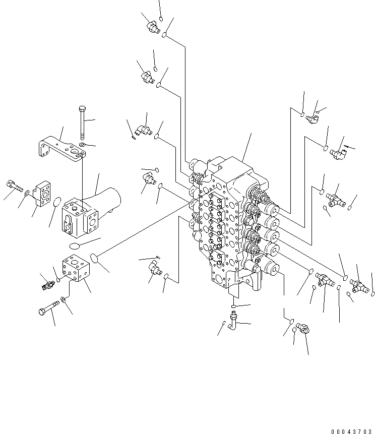 Excavators Komatsu / PC1250SP-8R S/N 35001-35200 (W/O EGR, +55C DEGREE)(pc12507c) / MAIN VALVE (NO.1 VALVE AND JOINT PARTS)(#35001-35016)(180070 : H0120-01A0)