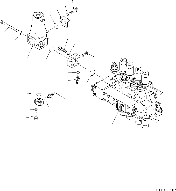 Excavators Komatsu / PC1250SP-8R S/N 35001-35200 (W/O EGR, +55C DEGREE)(pc12507c) / SWING CONTROL VALVE (NO.3 VALVE AND LINE FILTER)(#35001-)(180110 : H0121-01A0)
