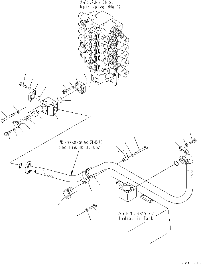 Excavators Komatsu / PC1250SP-8R S/N 35001-35200 (W/O EGR, +55C DEGREE)(pc12507c) / RETURN LINE (NO.1 VALVE)(#35001-)(180310 : H0330-01A0)