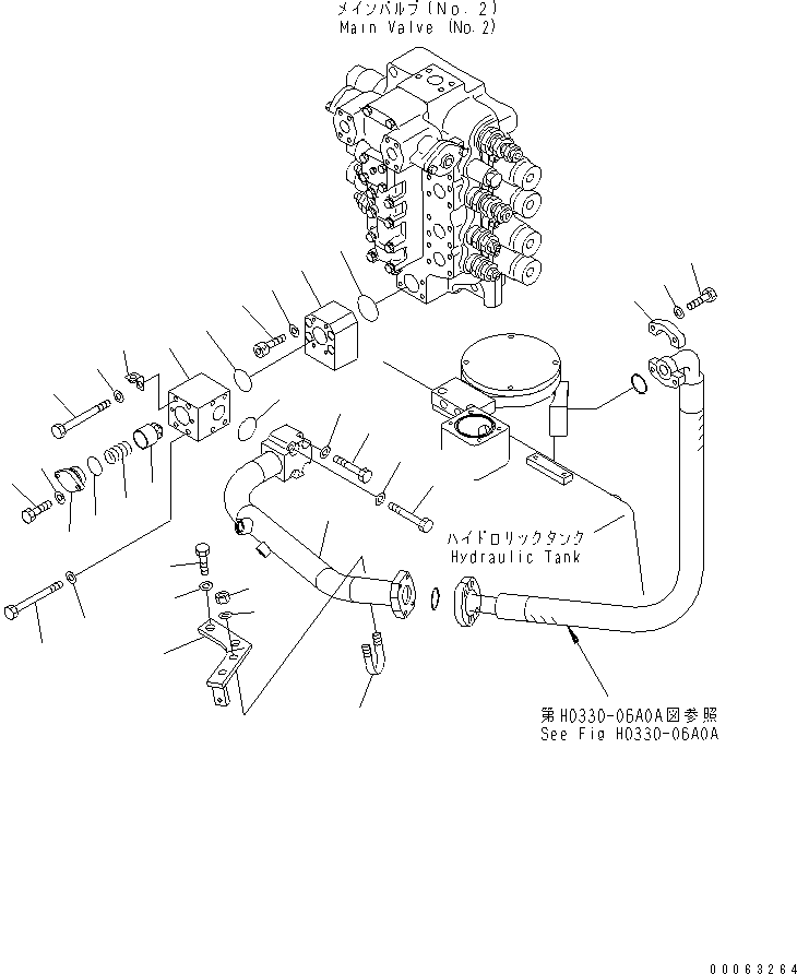 Excavators Komatsu / PC1250SP-8R S/N 35001-35200 (W/O EGR, +55C DEGREE)(pc12507c) / RETURN LINE (NO.2 VALVE)(#35017-)(180330 : H0330-02A0A)
