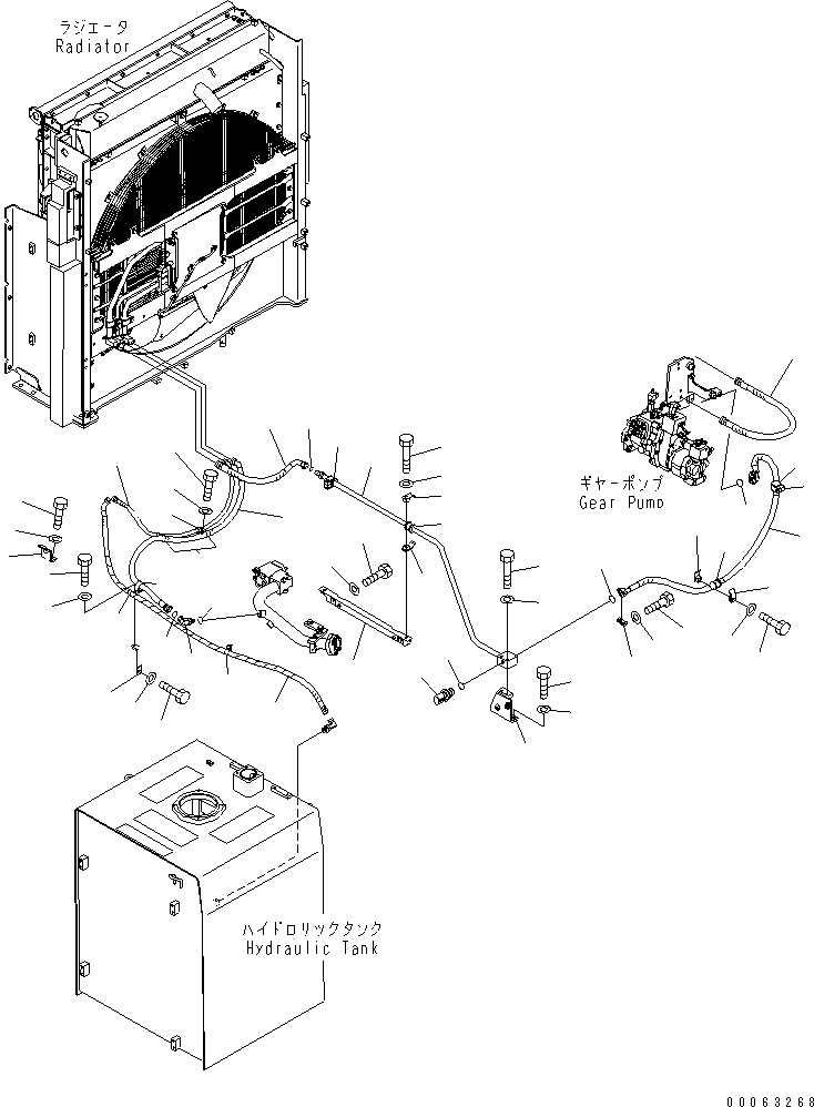 Excavators Komatsu / PC1250SP-8R S/N 35001-35200 (W/O EGR, +55C DEGREE)(pc12507c) / RETURN LINE (RADIATOR MOTER PIPING) (+55C SPEC.)(#35001-)(180380 : H0330-07A1)
