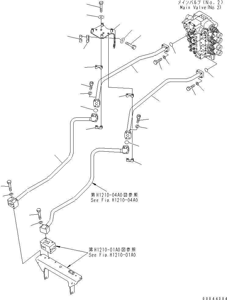 Excavators Komatsu / PC1250SP-8R S/N 35001-35200 (W/O EGR, +55C DEGREE)(pc12507c) / BOOM LINE (NO.2 VALVE)(#35001-)(180440 : H1210-02A0)