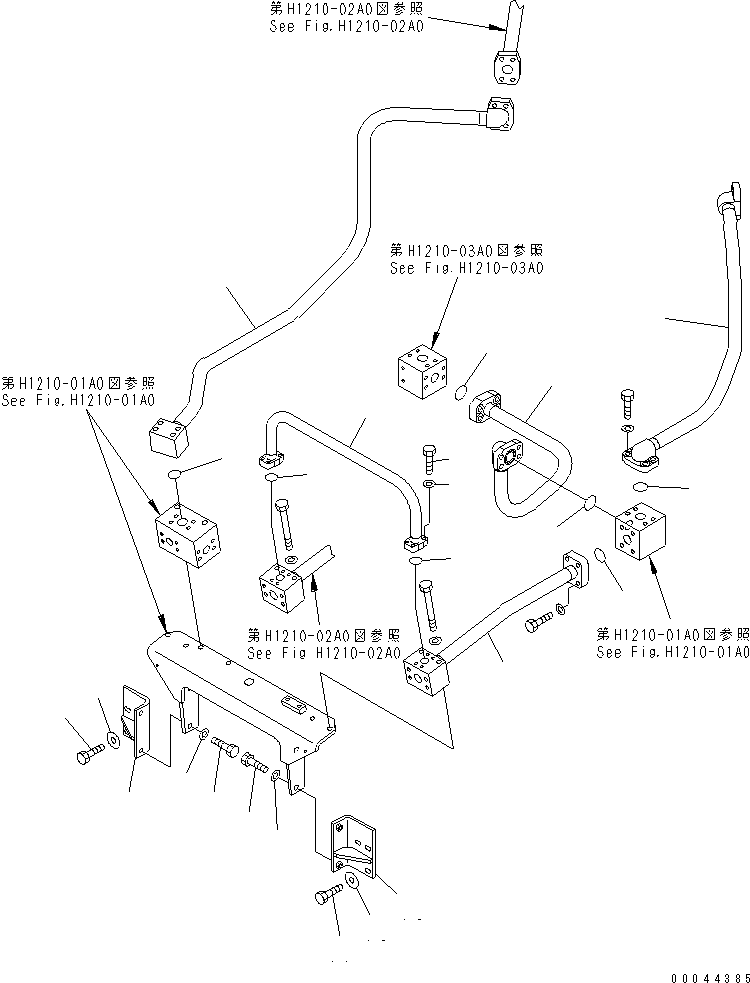 Excavators Komatsu / PC1250SP-8R S/N 35001-35200 (W/O EGR, +55C DEGREE)(pc12507c) / BOOM LINE (BOOM LINES TUBE AND FRONT BRACKET)(#35001-)(180460 : H1210-04A0)