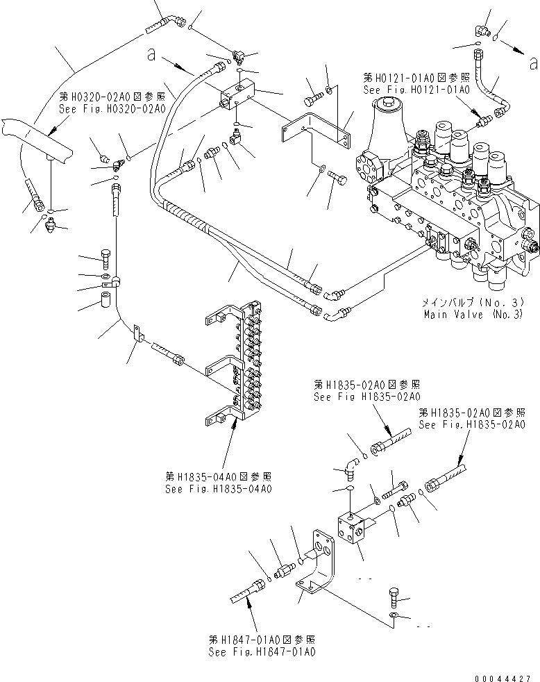 Excavators Komatsu / PC1250SP-8R S/N 35001-35200 (W/O EGR, +55C DEGREE)(pc12507c) / SHUTTLE VALVE LINE(#35001-)(180650 : H1833-01A0)