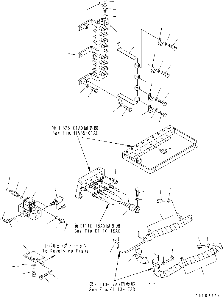 Excavators Komatsu / PC1250SP-8R S/N 35001-35200 (W/O EGR, +55C DEGREE)(pc12507c) / PPC LINE JOINT (JOINT ? VALVE AND CLAMP)(#35001-)(180690 : H1835-04A0)
