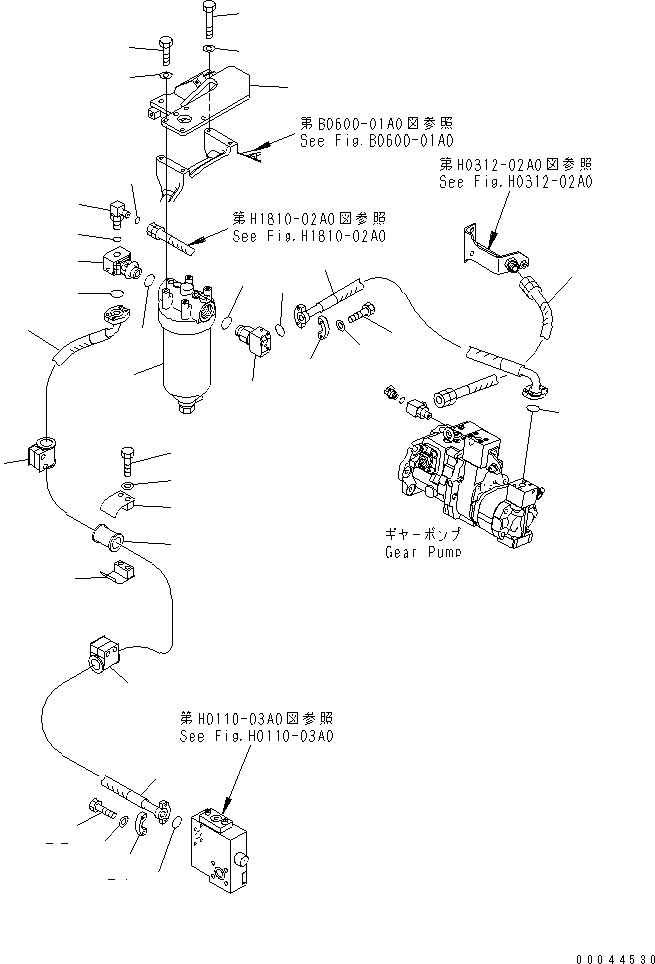Excavators Komatsu / PC1250SP-8R S/N 35001-35200 (W/O EGR, +55C DEGREE)(pc12507c) / PPC PUMP LINE (PUMP DELIVERY)(#35001-)(180700 : H1841-01A0)