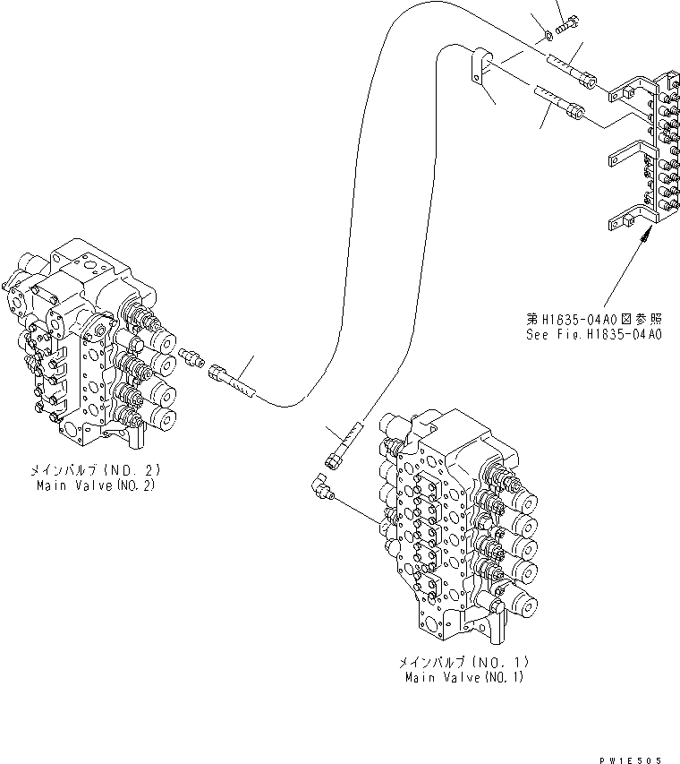 Excavators Komatsu / PC1250SP-8R S/N 35001-35200 (W/O EGR, +55C DEGREE)(pc12507c) / PPC TRAVEL LINE(#35001-)(180730 : H1842-01A0)