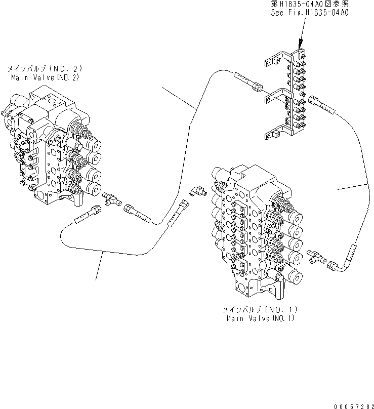 Excavators Komatsu / PC1250SP-8R S/N 35001-35200 (W/O EGR, +55C DEGREE)(pc12507c) / PPC ARM LINE(#35001-)(180750 : H1845-01A0)