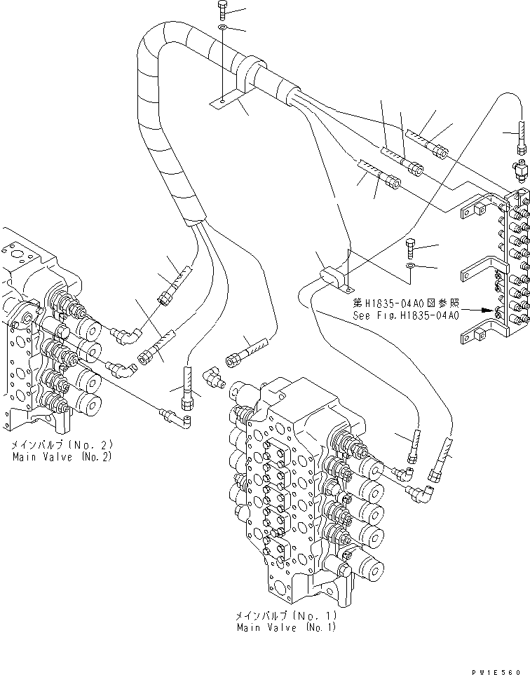 Excavators Komatsu / PC1250SP-8R S/N 35001-35200 (W/O EGR, +55C DEGREE)(pc12507c) / PPC HEAVY LIFT LINE(#35001-)(180780 : H1850-01A0)