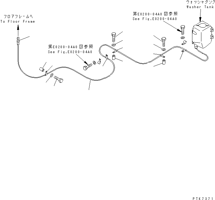 Excavators Komatsu / PC128US-2 S/N 5001-9500 (For EU)(pc128u0c) / WINDOW WASHER(#5001-)(210510 : K0350-01A0)
