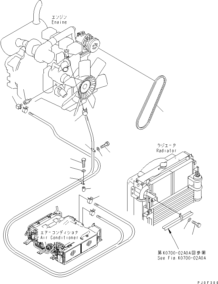 Excavators Komatsu / PC128US-2 S/N 5001-9500 (For EU)(pc128u0c) / AIR CONDITIONER (HEATER HOSE) (FOR EXCEPT JAPAN)(#7731-)(210580 : K0700-04A0)