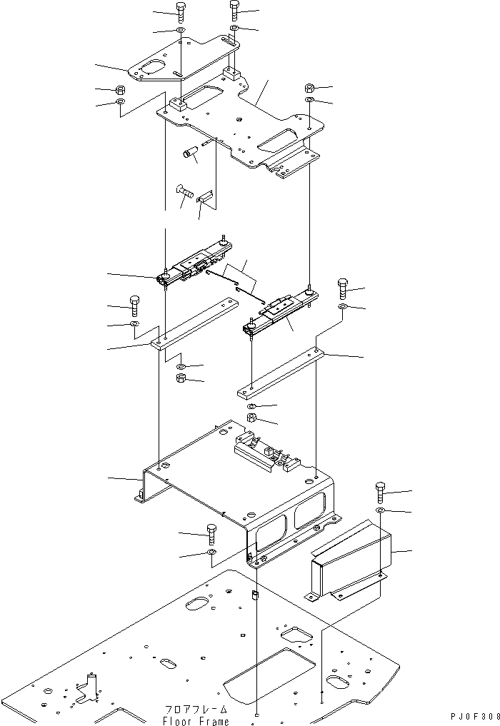 Excavators Komatsu / PC128US-2 S/N 5001-9500 (For EU)(pc128u0c) / FLOOR FRAME (BASE)(#7731-)(210770 : K1110-06A0A)
