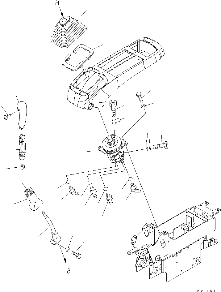 Excavators Komatsu / PC128US-2 S/N 5001-9500 (For EU)(pc128u0c) / FLOOR FRAME (LEVER AND VALVE) (L.H.) (EXCEPT JAPAN)(#7731-)(210900 : K1110-10A0A)