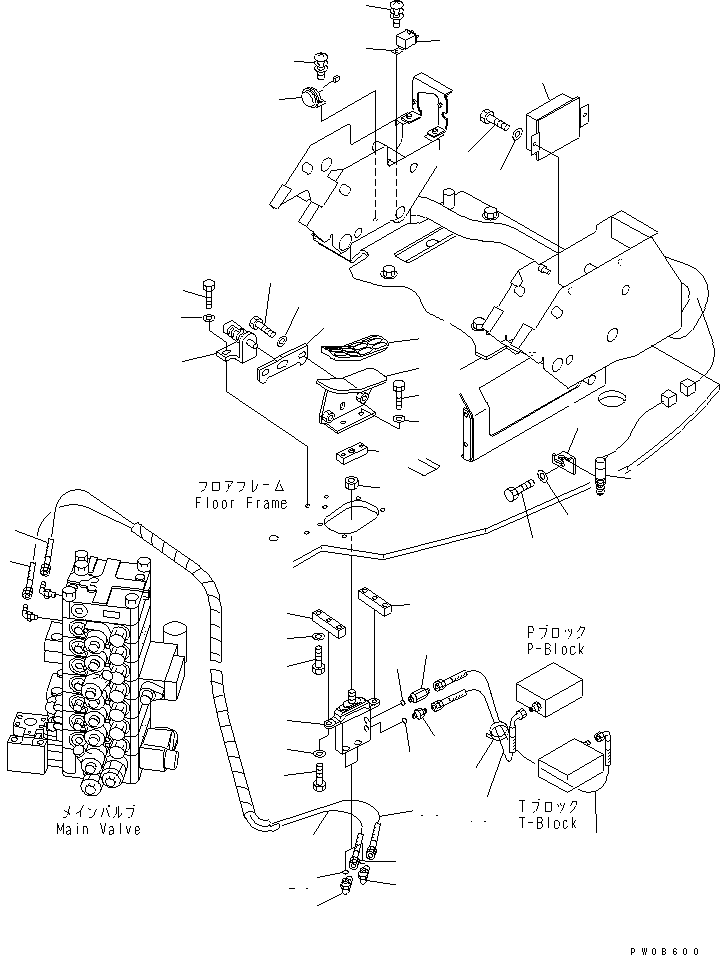 Excavators Komatsu / PC128US-2 S/N 5001-9500 (For EU)(pc128u0c) / FLOOR FRAME (DENSOUHIN AND 2ATT CONTROL) (FOR 2-ACTUATER ATTACHMENT)(#6301-7730)(210980 : K1110-12A1)
