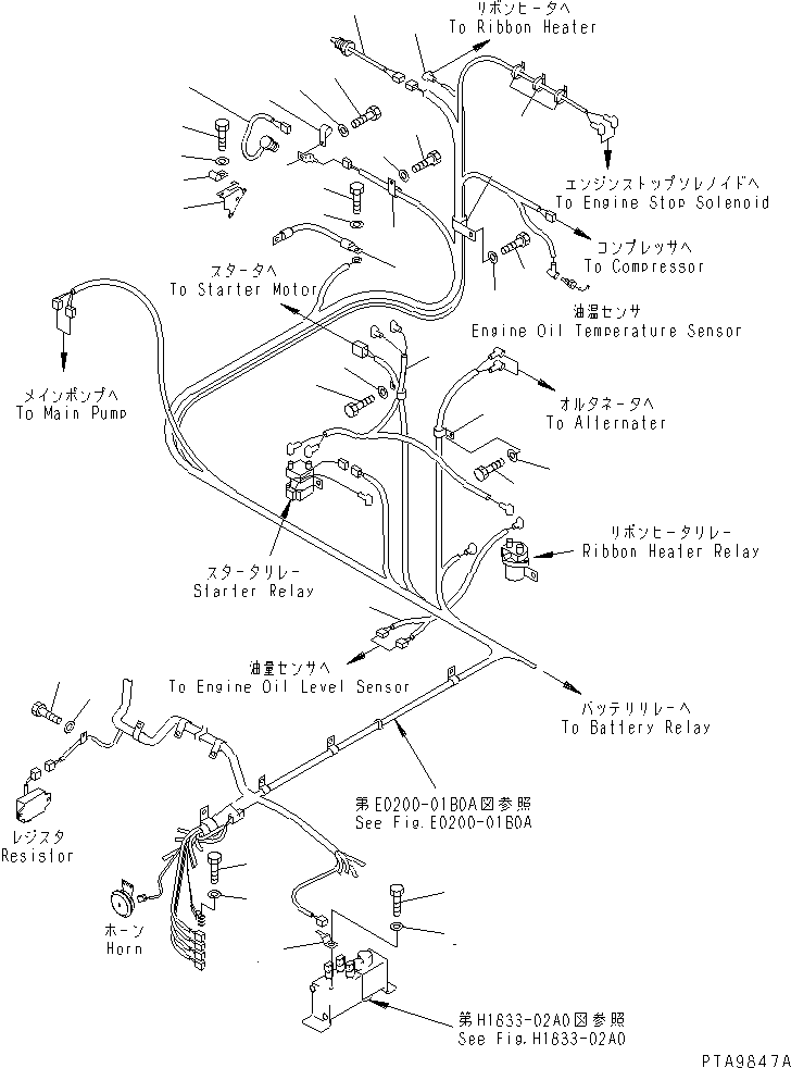 Excavators Komatsu / PC128US-1 S/N 1001-UP(pc128u0r) / ELECTRICAL (MAIN HARNESS 2/2)(120050 : E0200-02B0A)