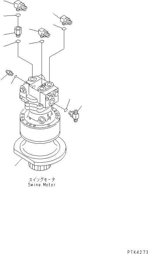 Excavators Komatsu / PC128US-1 S/N 1001-UP(pc128u0r) / SWING MOTOR LINE (RELATED PARTS)(270040 : N1200-03B0A)