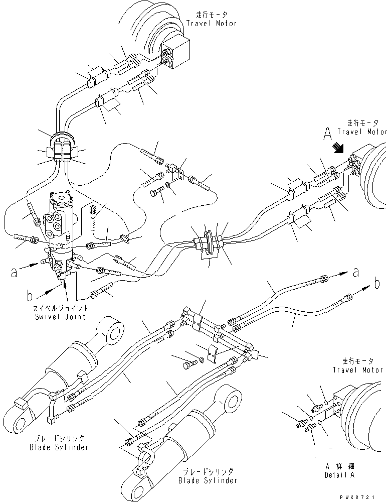 Excavators Komatsu / PC128UU-2 S/N 5001-UP(pc128u1r) / TRAVEL PIPING LOWER (FOR BLADE)(300010 : P1120-01A1)