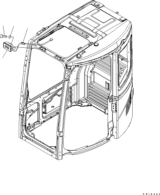 Komatsu parts book diagram for PC128US-2-A S/N 9501-UP: ADDITIONAL WORK LAMP
