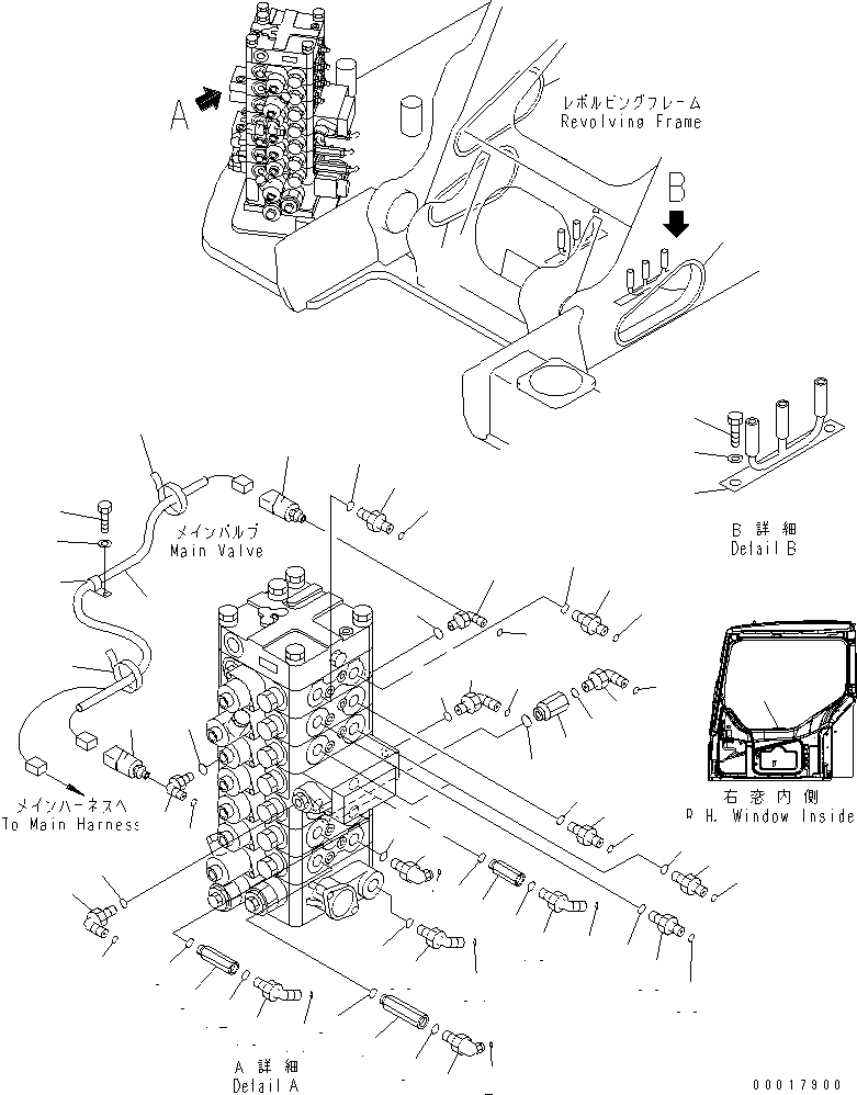 Komatsu parts book diagram for PC128US-2-A S/N 9501-UP: ARM AND BUCKET LINE (1/3) (FOR BLADE)