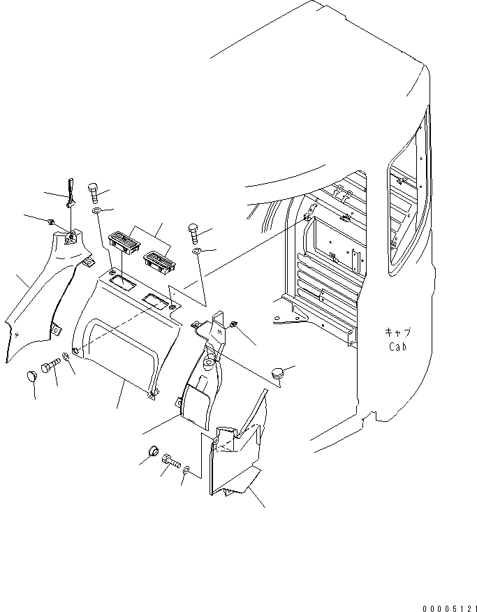 Komatsu parts book diagram for PC128US-2-A S/N 9501-UP: OPERATOR'S CAB (COVER)
