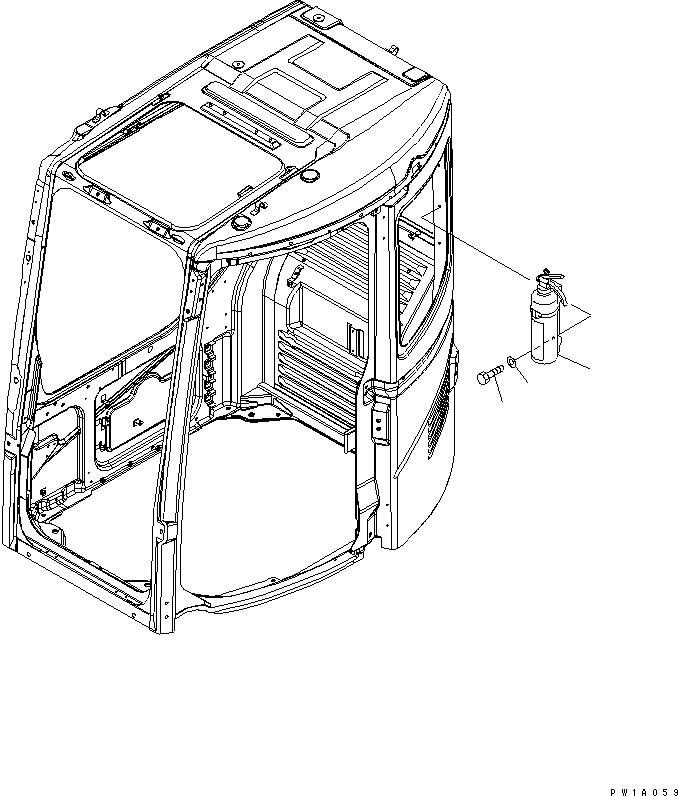Komatsu parts book diagram for PC128US-2-A S/N 9501-UP: EXTINGUISHER