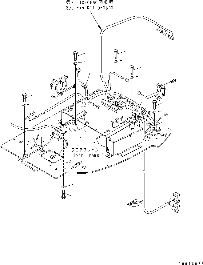 Excavators Komatsu / PC128US-2-A S/N 9501-UP(pc128u2r) / FLOOR FRAME (FLOOR HARNESS CLAMP)(210470 : K1110-07A0)