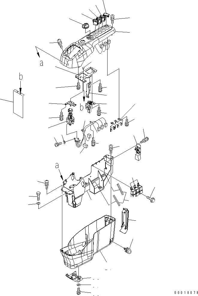 Komatsu parts book diagram for PC128US-2-A S/N 9501-UP: FLOOR FRAME (CONSOLE) (R.H.) (BURGLAR PREVENT TYPE)