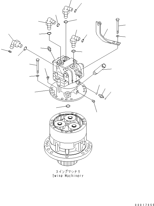 Komatsu parts book diagram for PC128US-2-A S/N 9501-UP: SWING MACHINERY (RELATED PARTS)