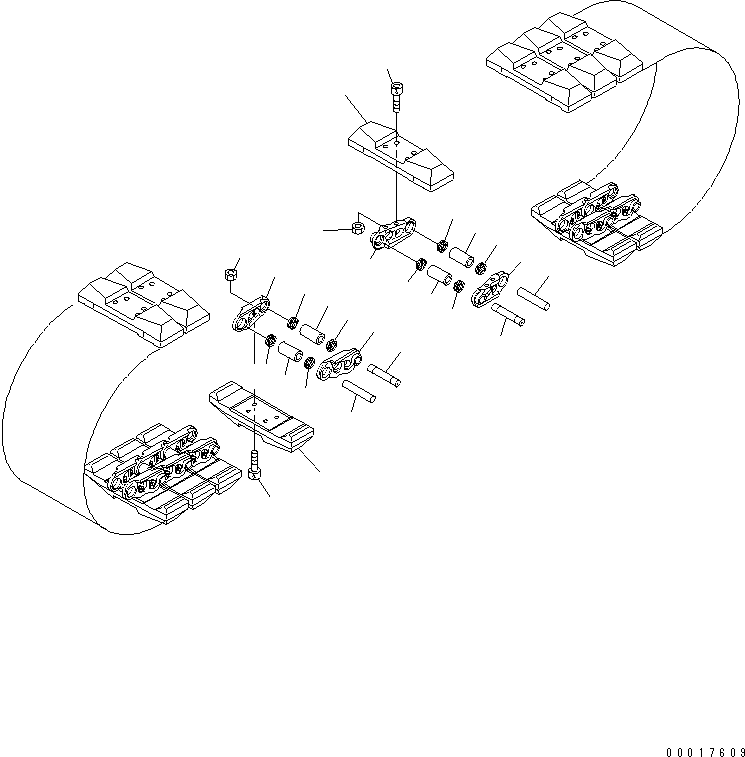 Komatsu parts book diagram for PC128US-2-A S/N 9501-UP: TRACK SHOE (NEW ROADLINER) (500MM WIDE)