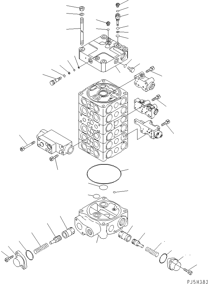 Excavators Komatsu / PC128US-2-A S/N 9501-UP(pc128u2r) / MAIN VALVE (6-VALVE) (5/11)(450290 : Y1660-05A0)