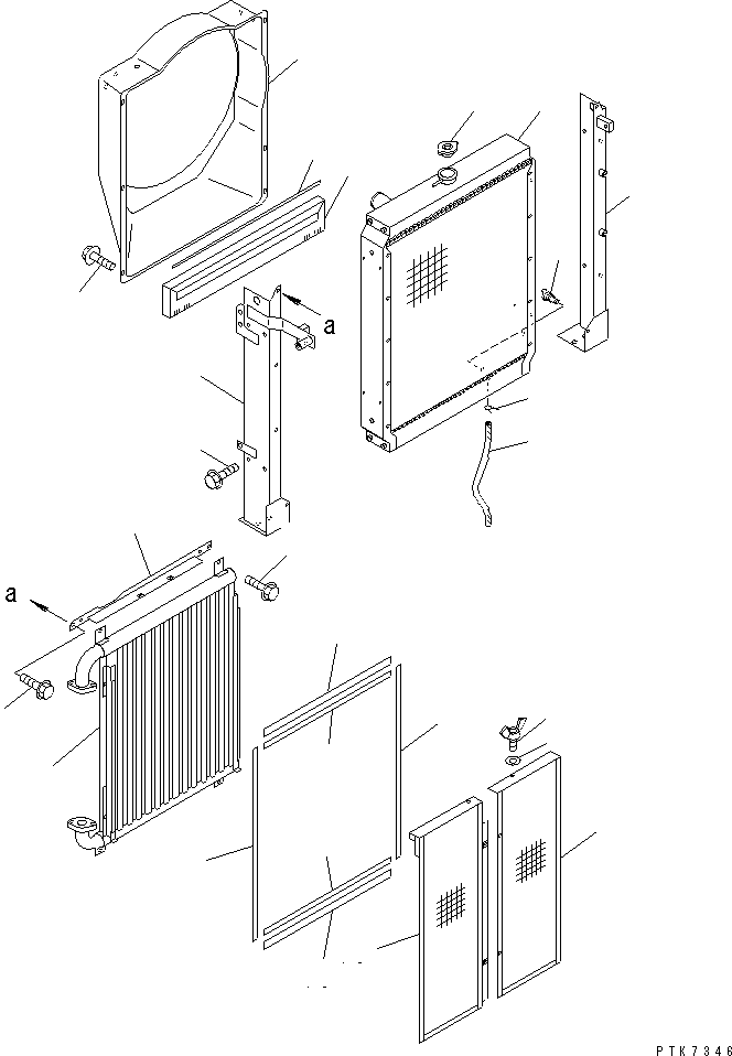Excavators Komatsu / PC128US-2 S/N 5001-9500 (For North America)(pc128usc) / COOLING (RADIATOR AND OIL COOLER) (AUTO DECEL)(#7731-)(060020 : C0100-01A0A)