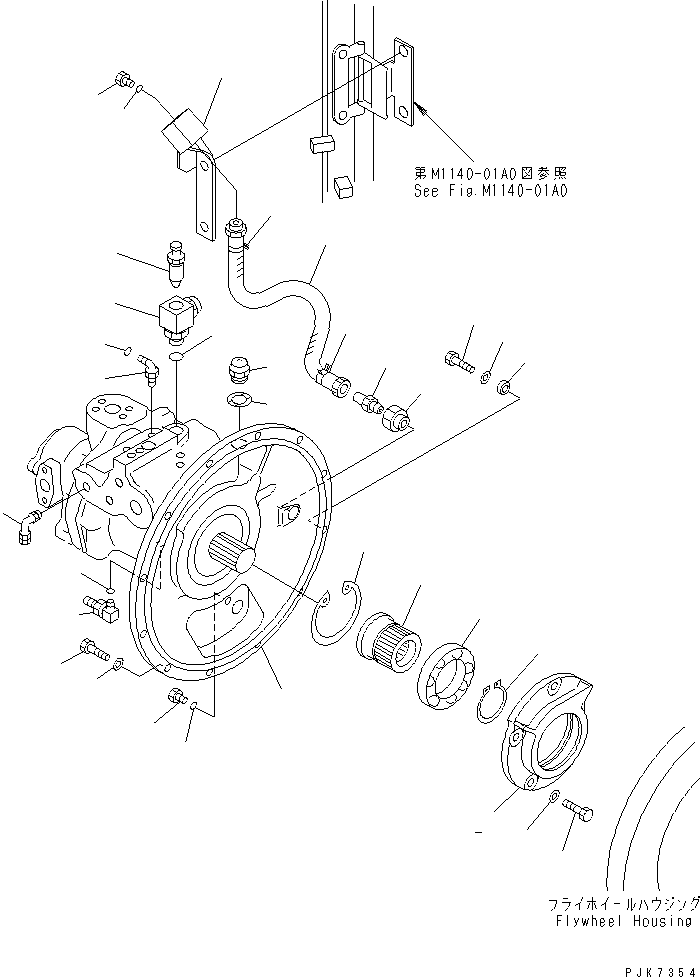 Excavators Komatsu / PC128US-2 S/N 5001-9500 (For North America)(pc128usc) / MAIN PUMP (FILLER ? COUPLING AND MOUNT)(#5001-7730)(150060 : H0210-01A0)
