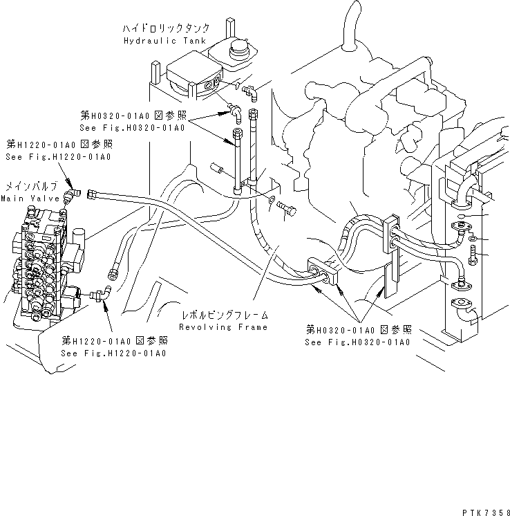 Excavators Komatsu / PC128US-2 S/N 5001-9500 (For North America)(pc128usc) / RETURN LINE(#5001-)(150110 : H0330-01A0)