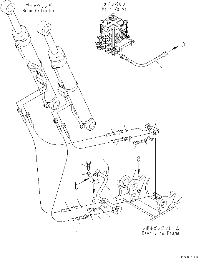 Excavators Komatsu / PC128US-2 S/N 5001-9500 (For North America)(pc128usc) / BOOM LINE(#5001-)(150130 : H1210-01A0)