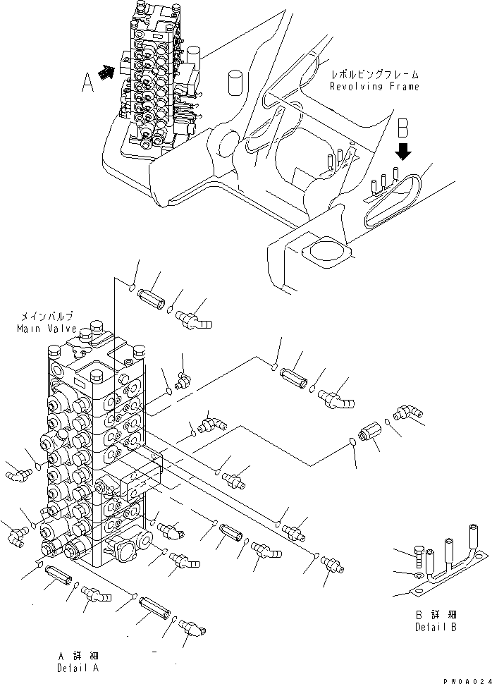 Excavators Komatsu / PC128US-2 S/N 5001-9500 (For North America)(pc128usc) / ARM AND BUCKET LINE (1/3) (FOR ATTACHMENT AND BLADE) (WITHOUT SELECTOR VALVE) (FOR EXCEPT JAPAN)(#5001-7730)(150230 : H1220-01A5)