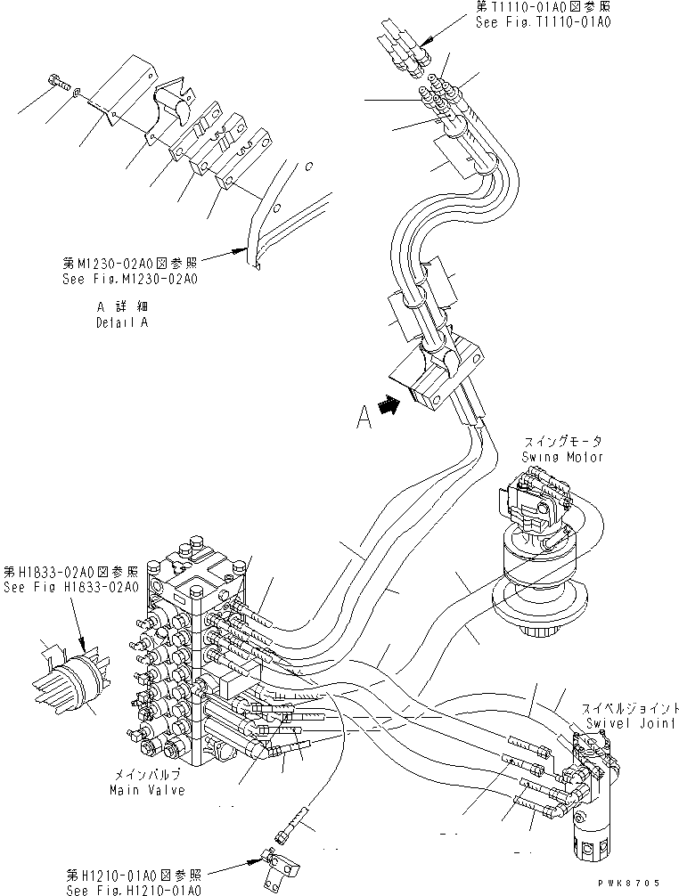 Excavators Komatsu / PC128US-2 S/N 5001-9500 (For North America)(pc128usc) / ARM AND BUCKET LINE (3/3) (FOR BLADE) (FOR EXCEPT JAPAN)(#5001-7730)(150300 : H1220-03A2)