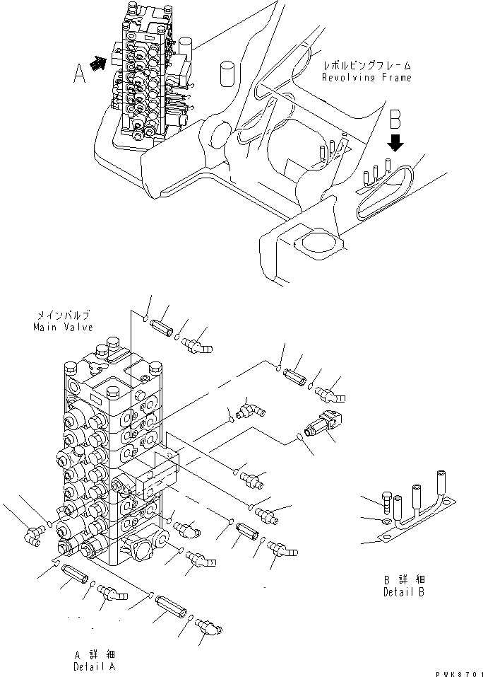 Excavators Komatsu / PC128US-2 S/N 5001-9500(pc128usr) / ARM AND BUCKET LINE (1/3) (FOR ATTACHMENT)(#7301-)(150200 : H1220-01B1A)