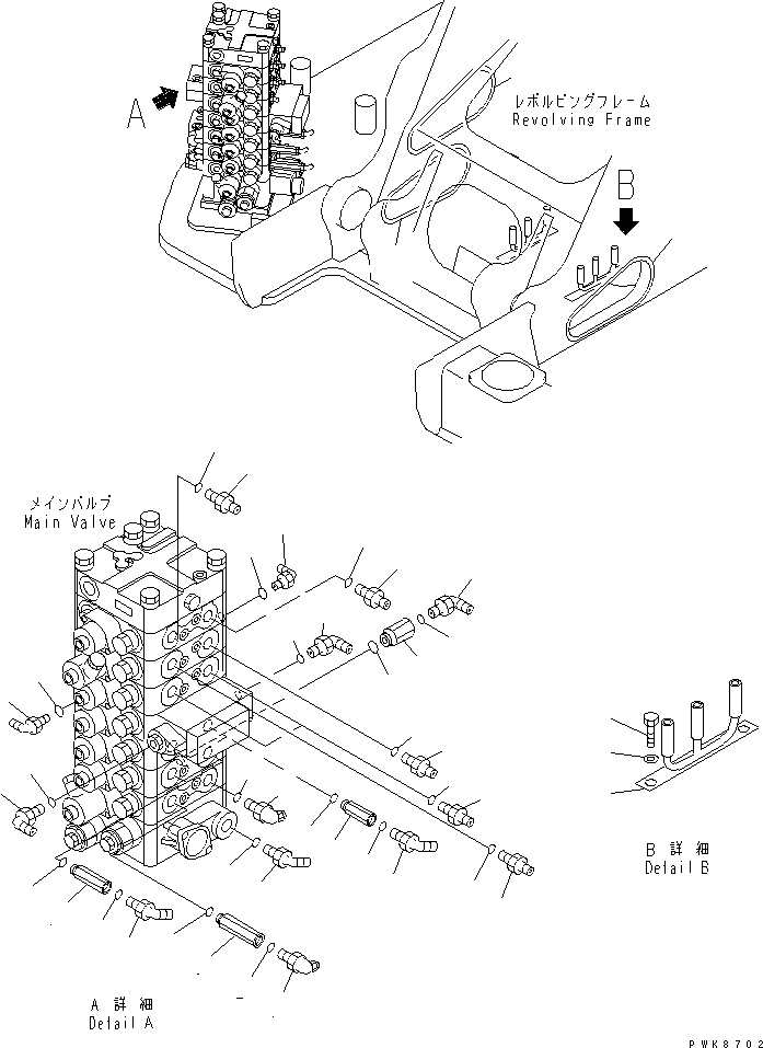Excavators Komatsu / PC128US-2 S/N 5001-9500(pc128usr) / ARM AND BUCKET LINE (1/3) (FOR BLADE)(#5001-7300)(150210 : H1220-01B2)