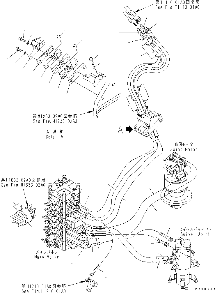 Excavators Komatsu / PC128US-2 S/N 5001-9500(pc128usr) / ARM AND BUCKET LINE (3/3) (FOR ATTACHMENT)                       (WITHOUT SELECTOR VALVE)(#5001-7300)(150390 : H1220-03B4)