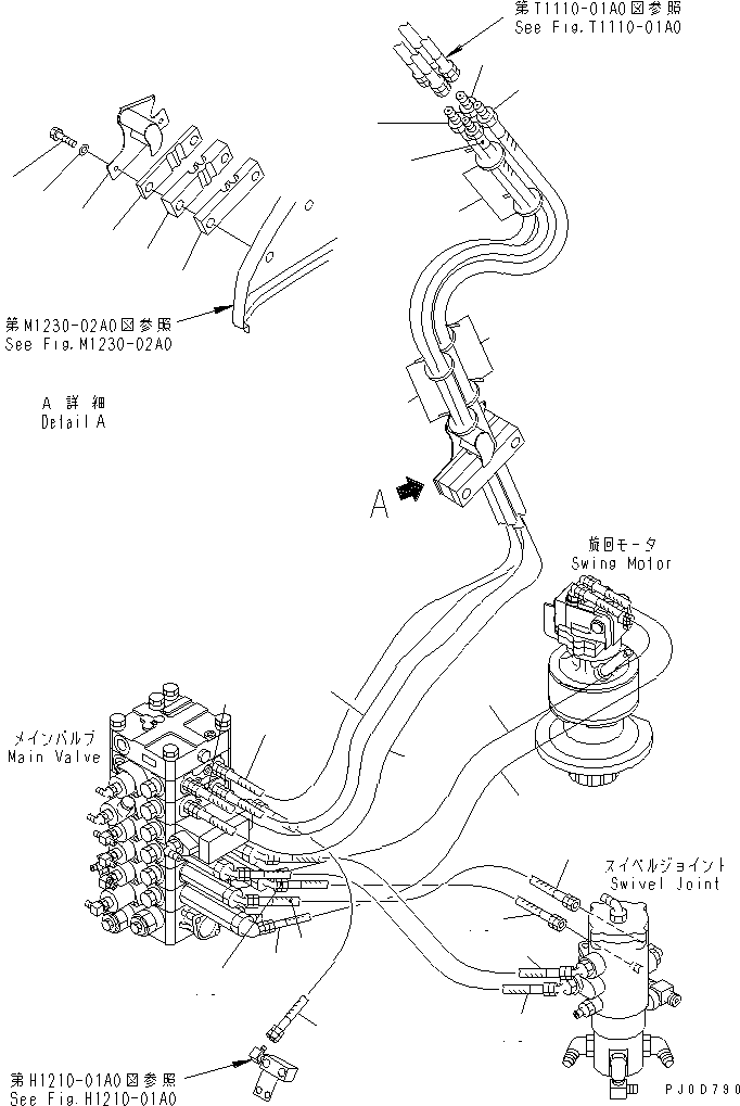 Excavators Komatsu / PC128US-2 S/N 5001-9500(pc128usr) / ARM AND BUCKET LINE (3/3) (FOR ARM CRANE SPEC.)(#7301-)(150440 : H1220-03B9A)