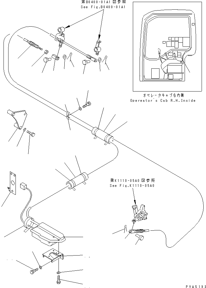 Komatsu parts book diagram for PC128UU-1 S/N 1001-UP: FUEL CONTROL (LINCAGE) (FOR AUTO DECEL)(#1001-2346)