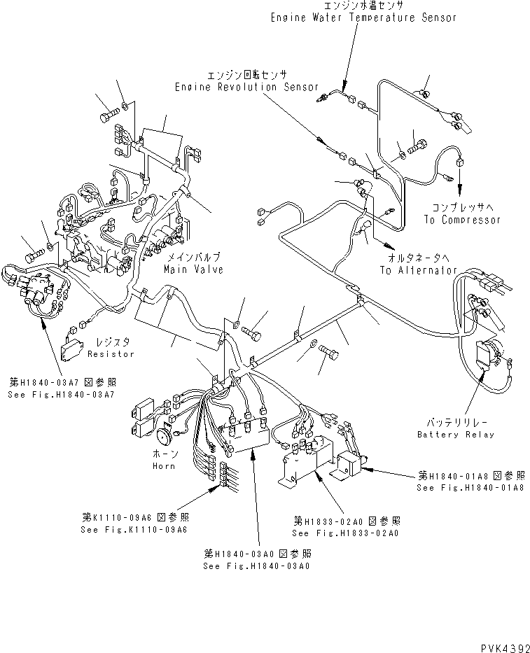 Komatsu parts book diagram for PC128UU-1 S/N 1001-UP: ELECTRICAL (MAIN HARNESS 1/2) (FOR AUTO HORIZONTALLY DIGGING)(#2347-)