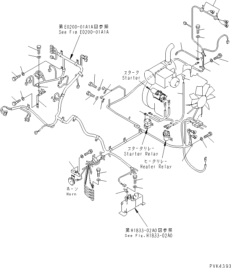 Komatsu parts book diagram for PC128UU-1 S/N 1001-UP: ELECTRICAL (MAIN HARNESS 2/2) (FOR AUTO HORIZONTALLY DIGGING)(#2347-)