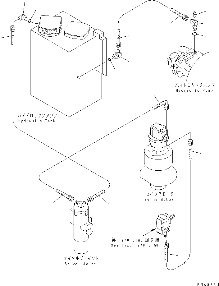 Komatsu parts book diagram for PC128UU-1 S/N 1001-UP: DRAIN LINE(#2347-)