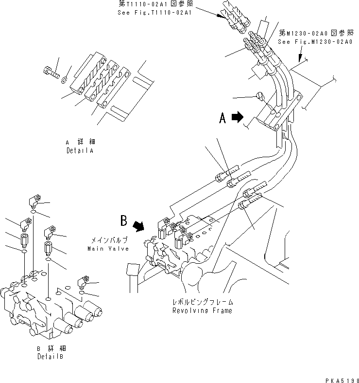 Komatsu parts book diagram for PC128UU-1 S/N 1001-UP: ARM AND BUCKET LINE (FOR MONO BOOM) (BLADE LESS SPEC.)